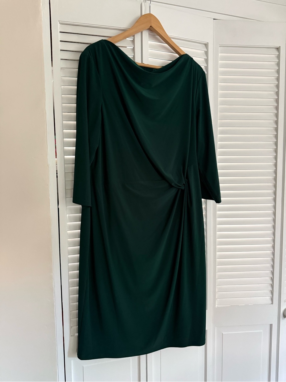 Ralph Lauren Deep Green Draped Midi Dress